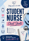UK Student Nurse Cheat Sheet Bundle (Adult field) instant digital download